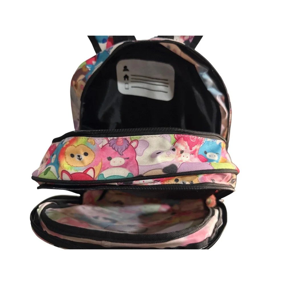 Squishmallows Kids Backpack Multicolor All Over Character Print School Bag 15in